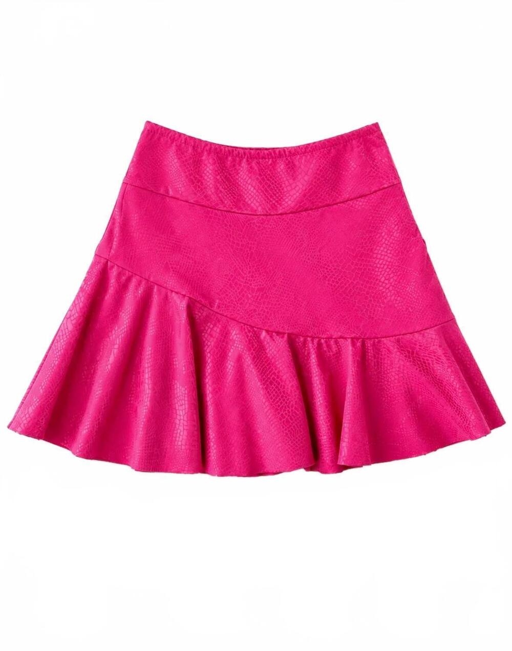 NEW CHERYL CREATIONS girls faux leather layered skirt in pink